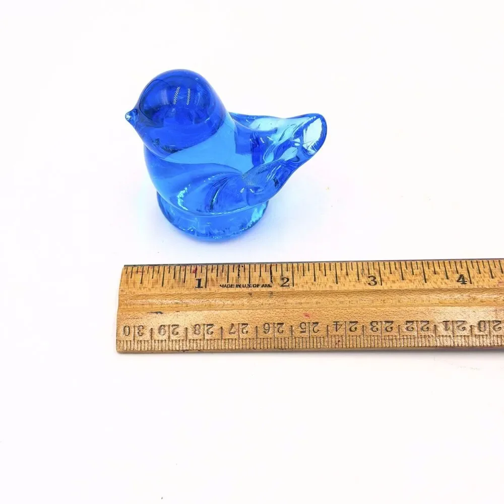 Vintage 1992 Leo Ward Bluebird of Happiness Art Glass Bird Signed 2